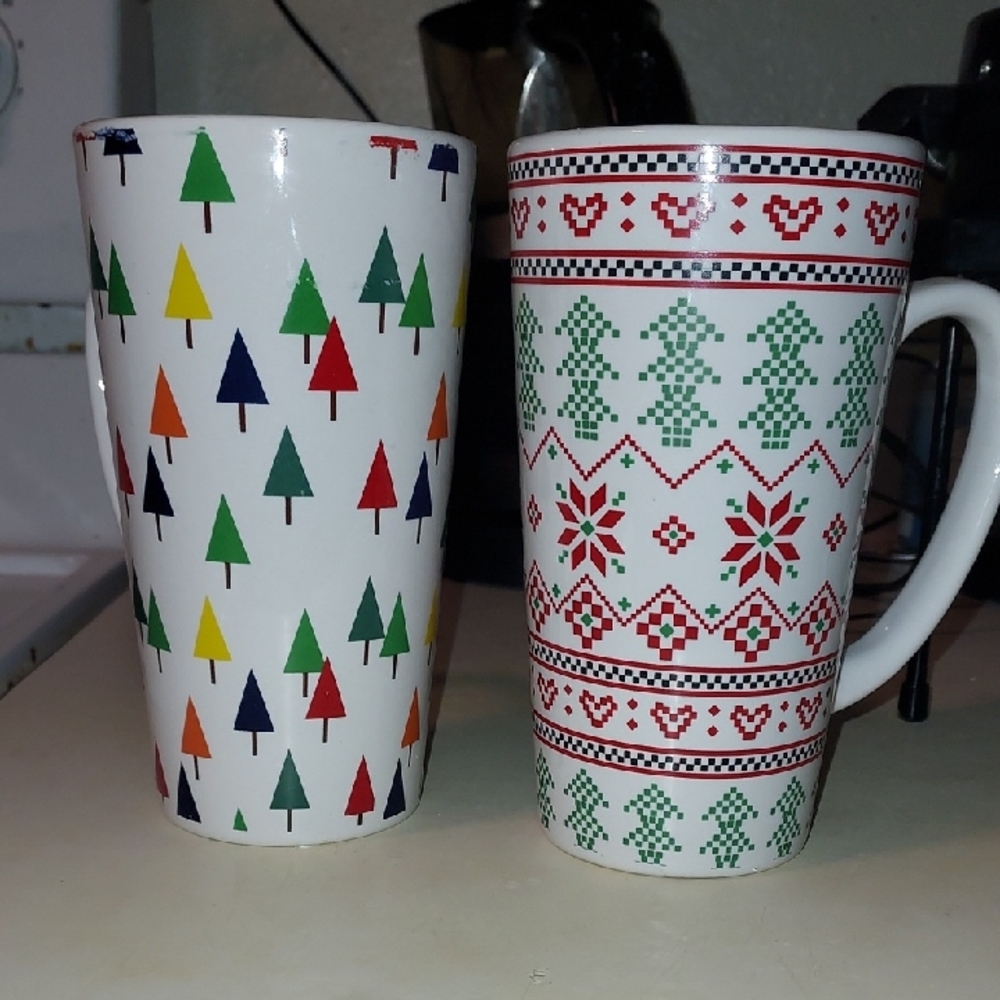 SCM Home Coffee Mugs 6" Tall Set Of 2